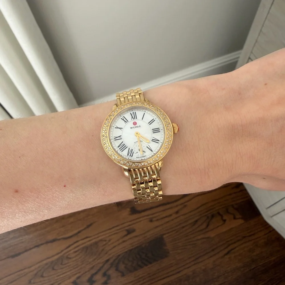 Michele Serein 28MM Gold Diamond Watch - Picture 4 of 10